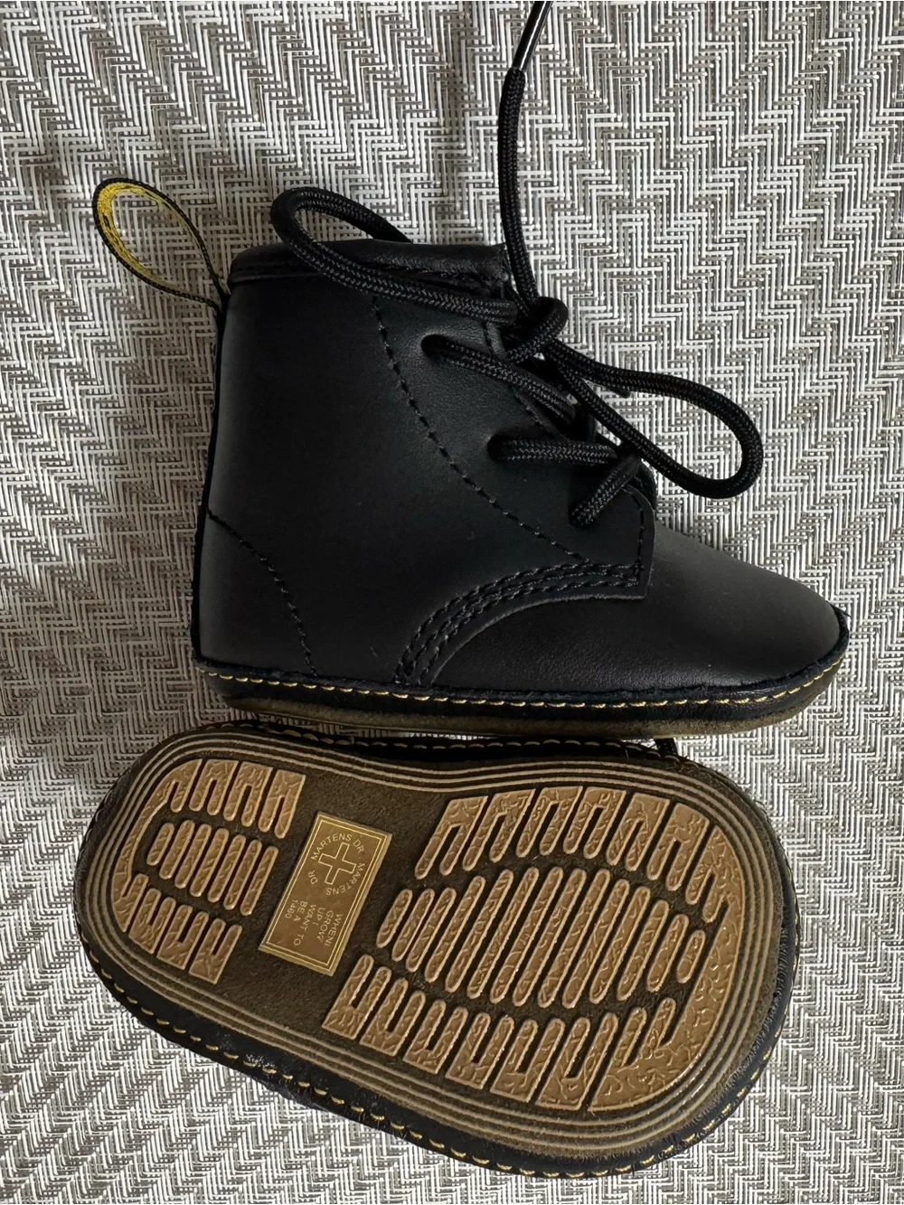 Dr. Martens Baby Black Leather Lace-Up Boots Infant Size 2